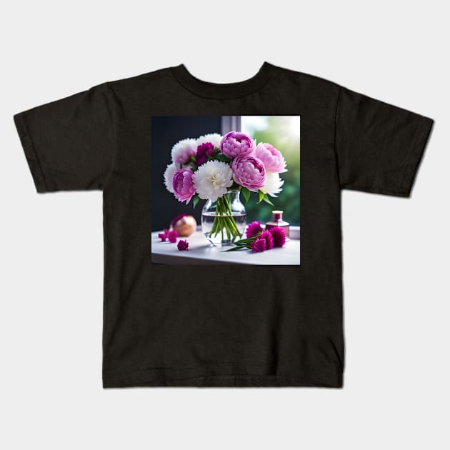 Peonies Kids T-Shirt by thali6